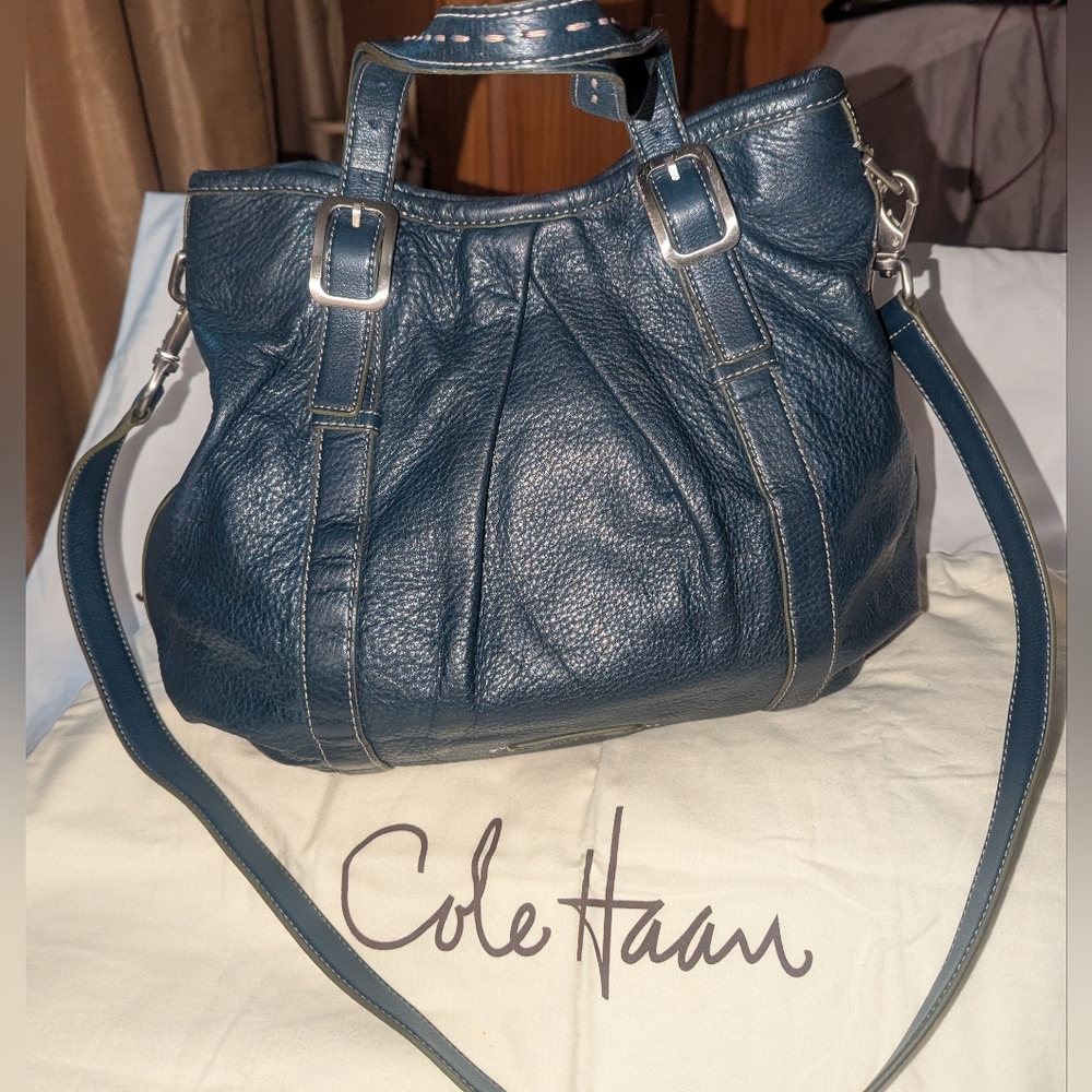 Cole Haan Navy Leather Shoulder Bag